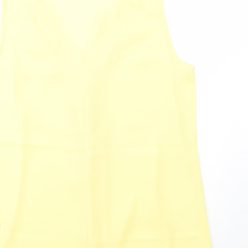 F&F Womens Yellow  Polyester Basic Blouse Size 16 V-Neck