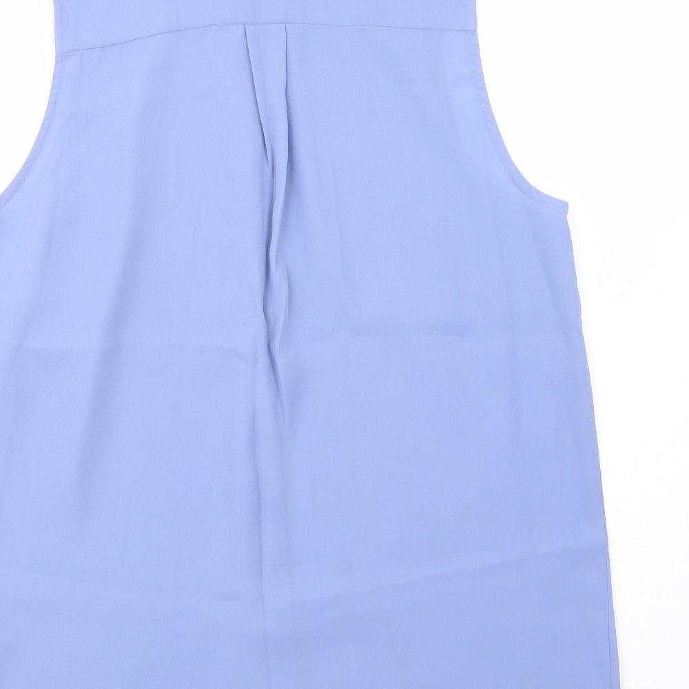 George Womens Blue  Polyester Basic Button-Up Size 14 Collared