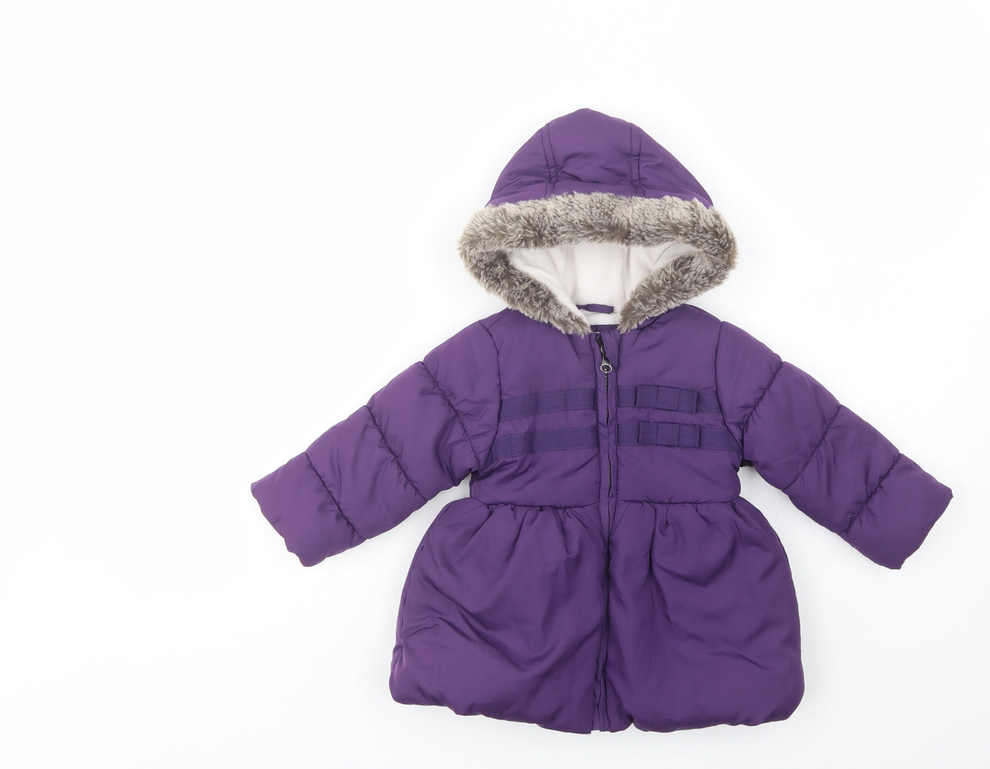 Debenhams Baby Purple   Puffer Jacket Jacket Size 12-18 Months   Zip