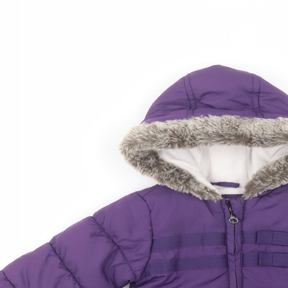 Debenhams Baby Purple   Puffer Jacket Jacket Size 12-18 Months   Zip