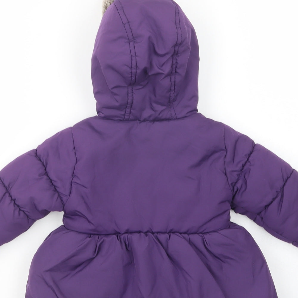 Debenhams Baby Purple   Puffer Jacket Jacket Size 12-18 Months   Zip