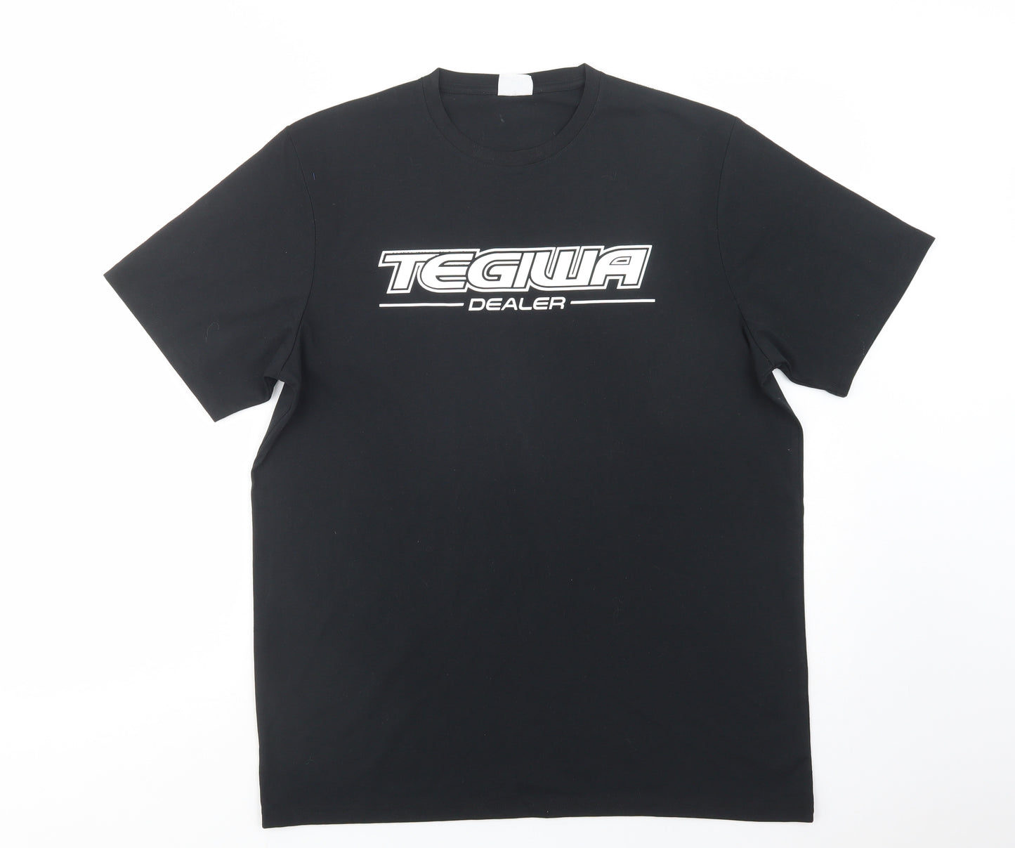 Kustom Kit Mens Black  Polyester  T-Shirt Size L Crew Neck
