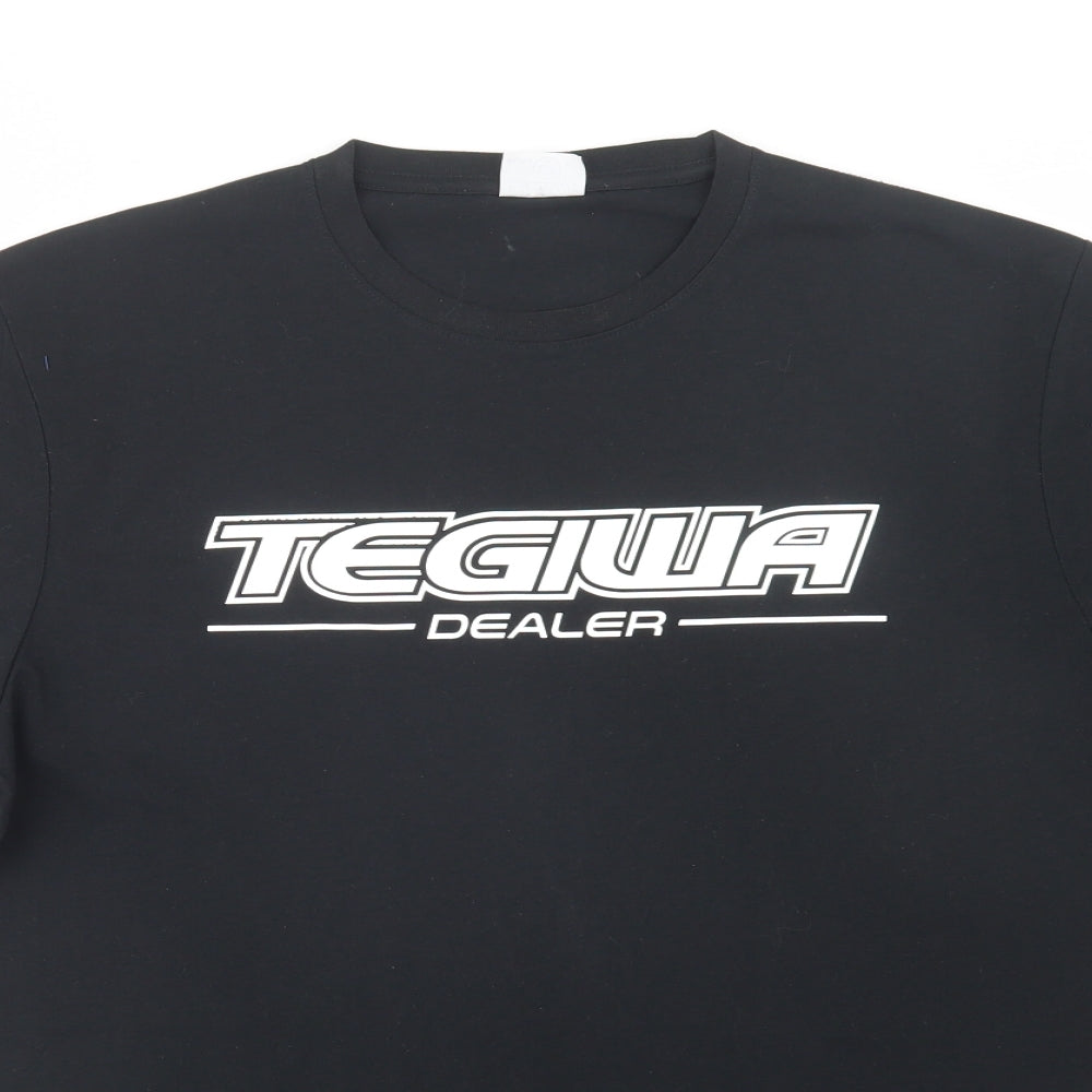 Kustom Kit Mens Black  Polyester  T-Shirt Size L Crew Neck