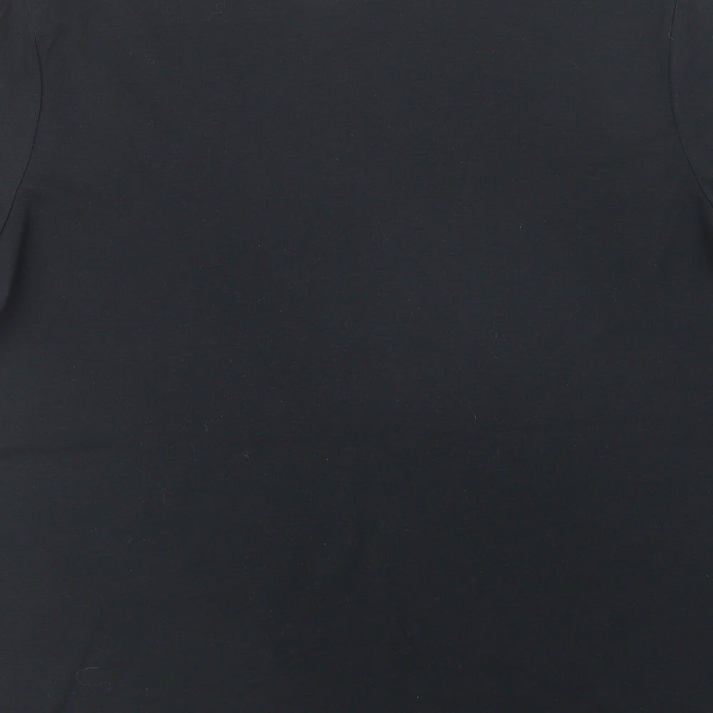 Kustom Kit Mens Black  Polyester  T-Shirt Size L Crew Neck