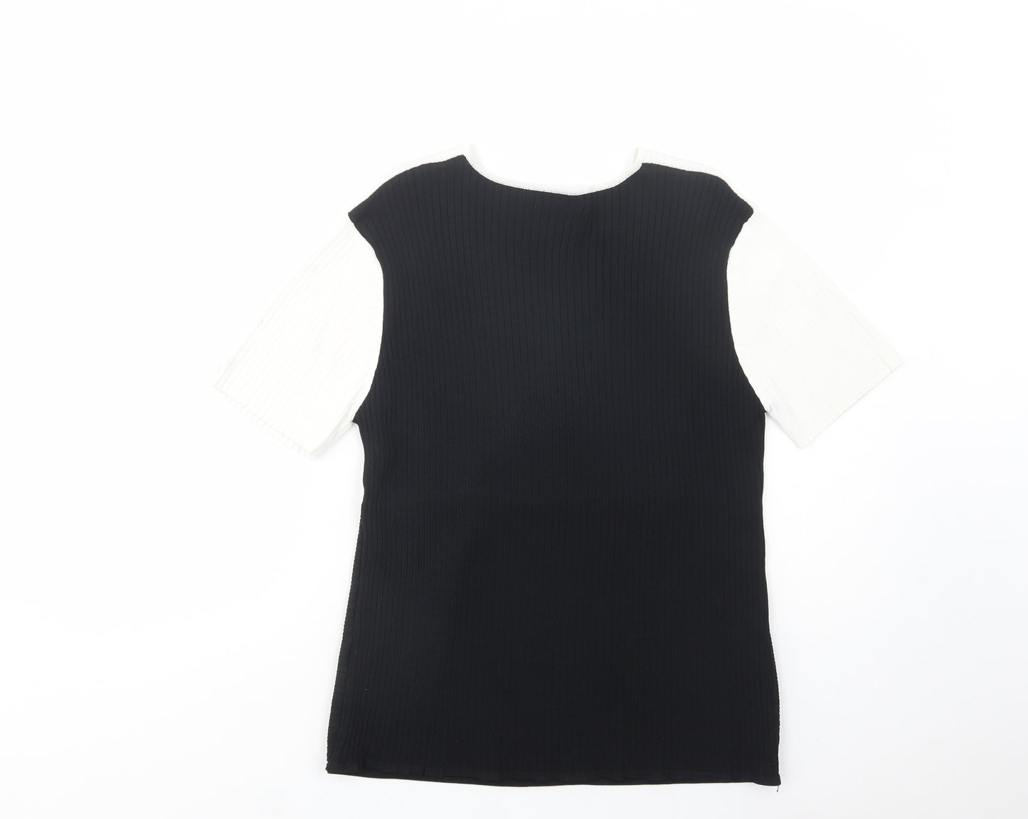 Vogue Womens Black V-Neck  Viscose Pullover Jumper Size M