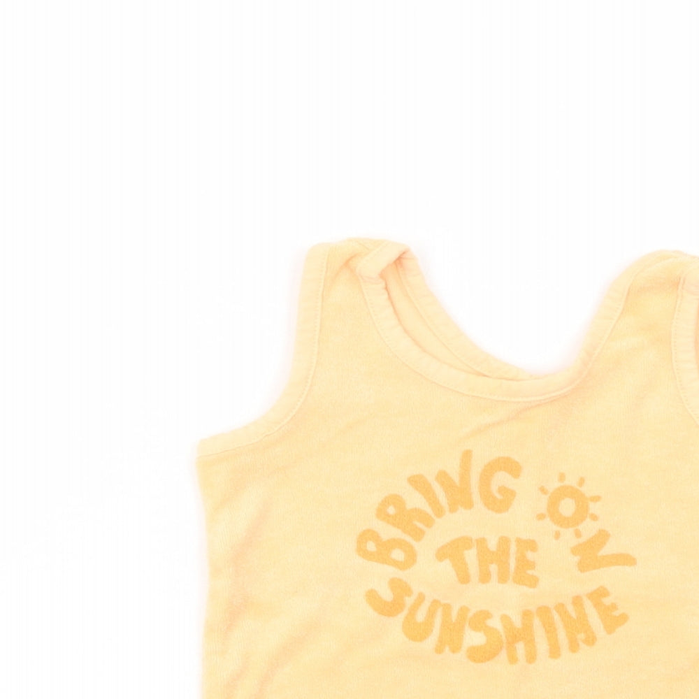 Primark Baby Orange  Cotton Basic Tank Size 9-12 Months Crew Neck Pullover - Sunshine