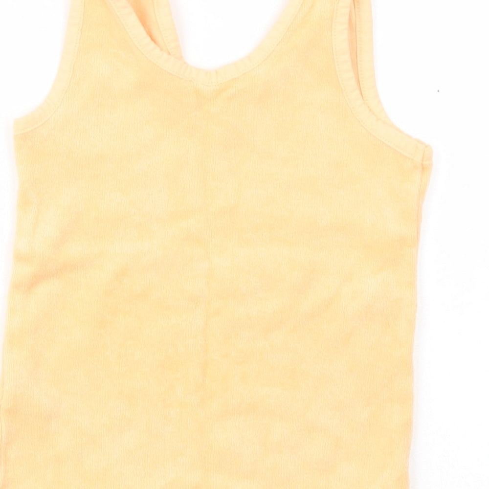 Primark Baby Orange  Cotton Basic Tank Size 9-12 Months Crew Neck Pullover - Sunshine