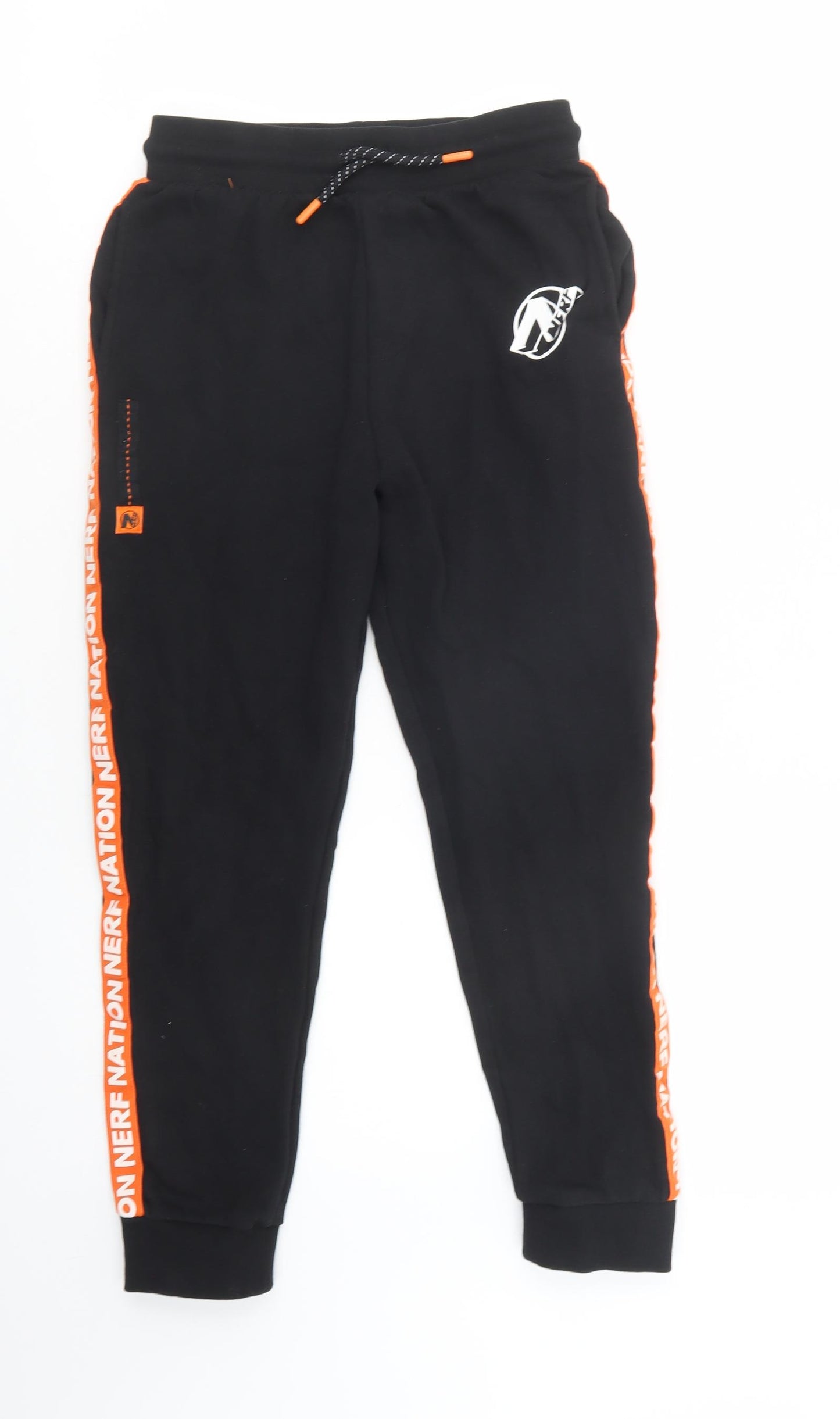 NERF Boys Black  Cotton Jogger Trousers Size 12-13 Years  Regular Drawstring