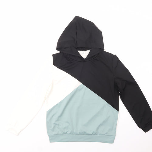 SheIn Girls Multicoloured Colourblock Polyester Pullover Hoodie Size 11-12 Years  Pullover