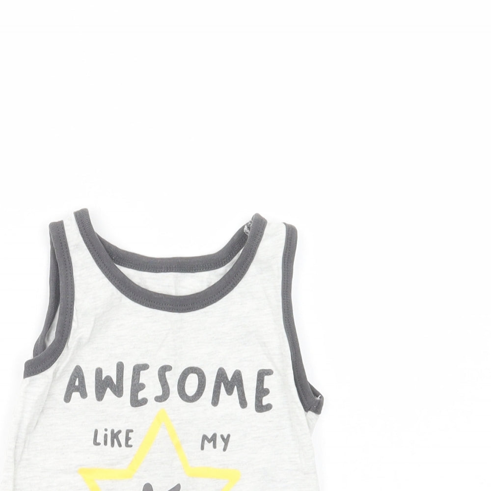 Primark Boys Grey  Cotton Basic Tank Size 2-3 Years Crew Neck Pullover - Awesome Like My Mama