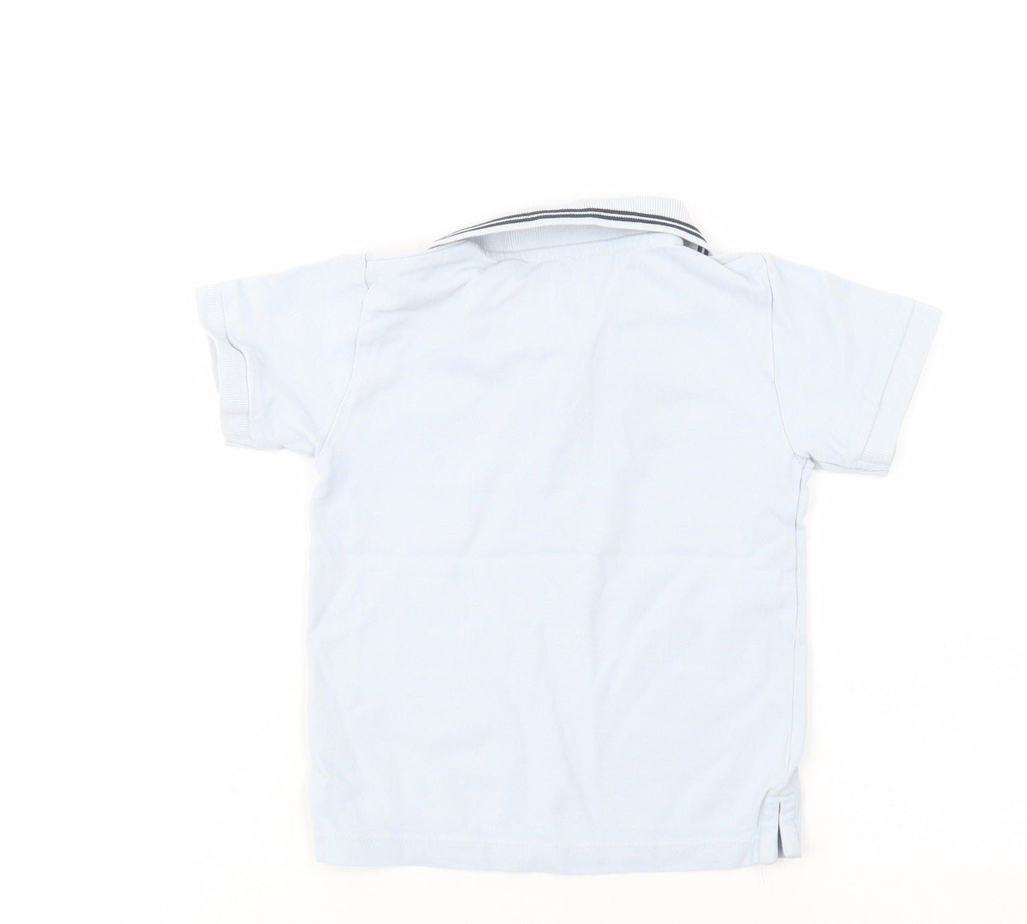 NEXT Boys Blue  Cotton Basic Polo Size 2-3 Years Collared Button - Dino