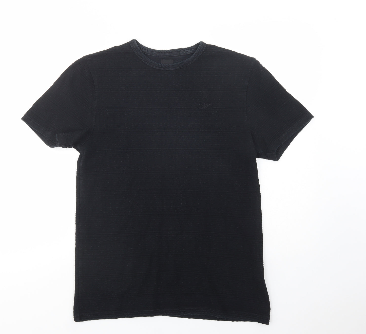 River Island Mens Black  Cotton  T-Shirt Size M Crew Neck
