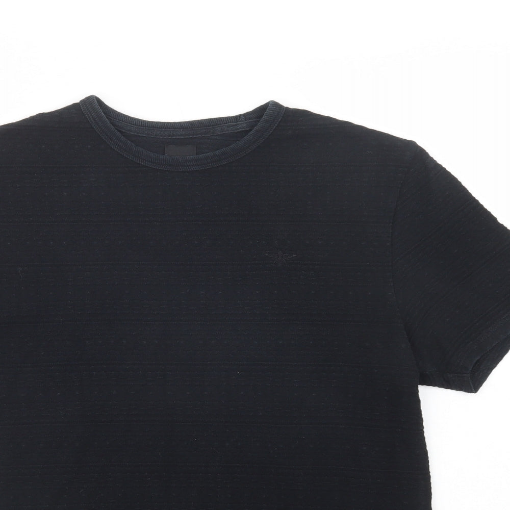 River Island Mens Black  Cotton  T-Shirt Size M Crew Neck