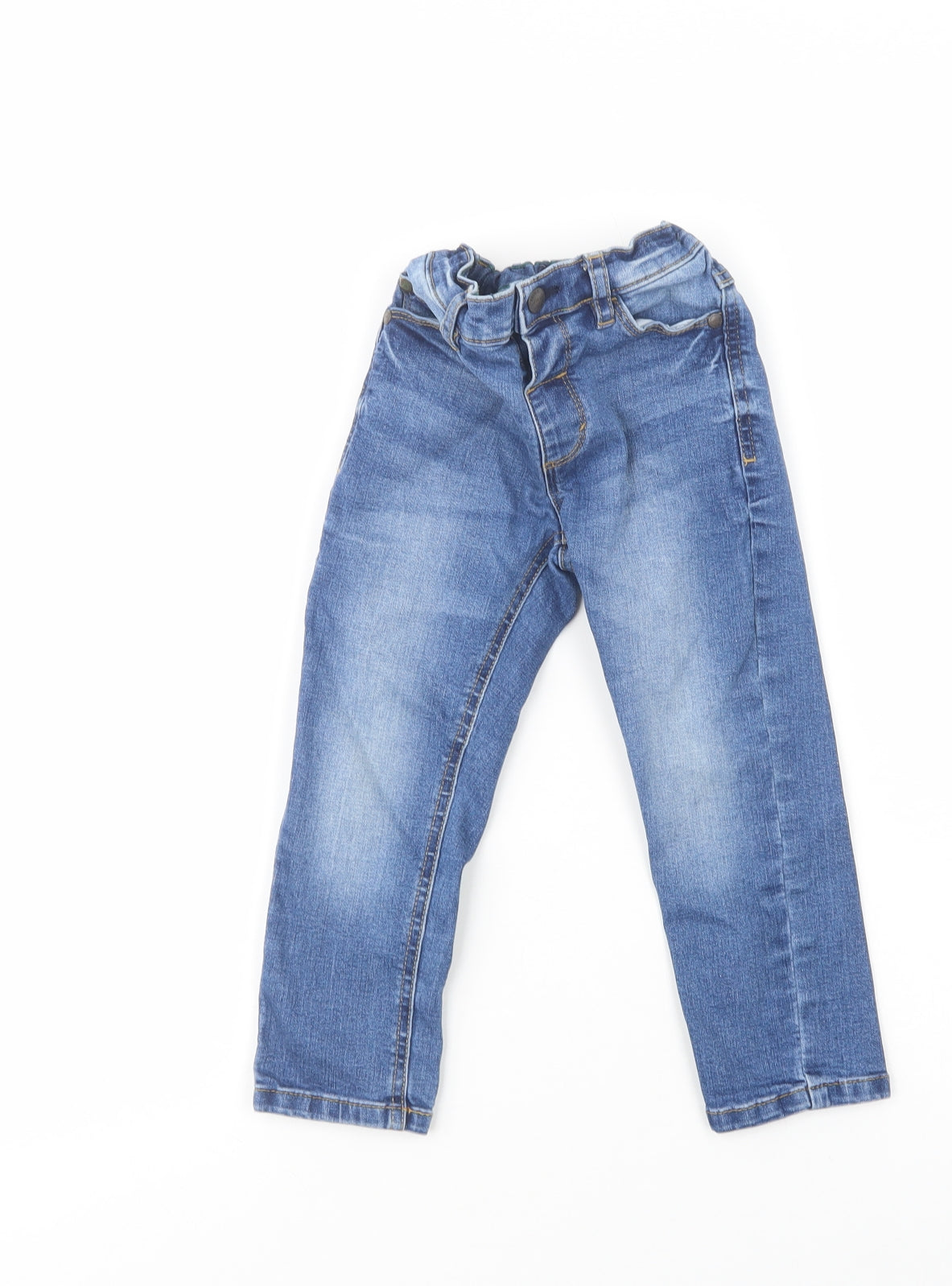 NEXT Boys Blue  Cotton Skinny Jeans Size 2-3 Years  Regular Snap