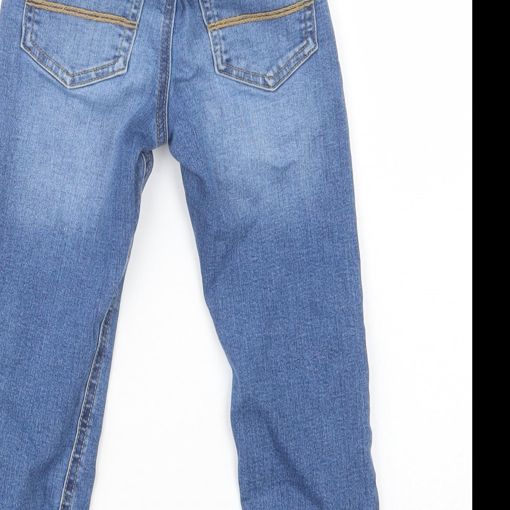 NEXT Boys Blue  Cotton Skinny Jeans Size 2-3 Years  Regular Snap