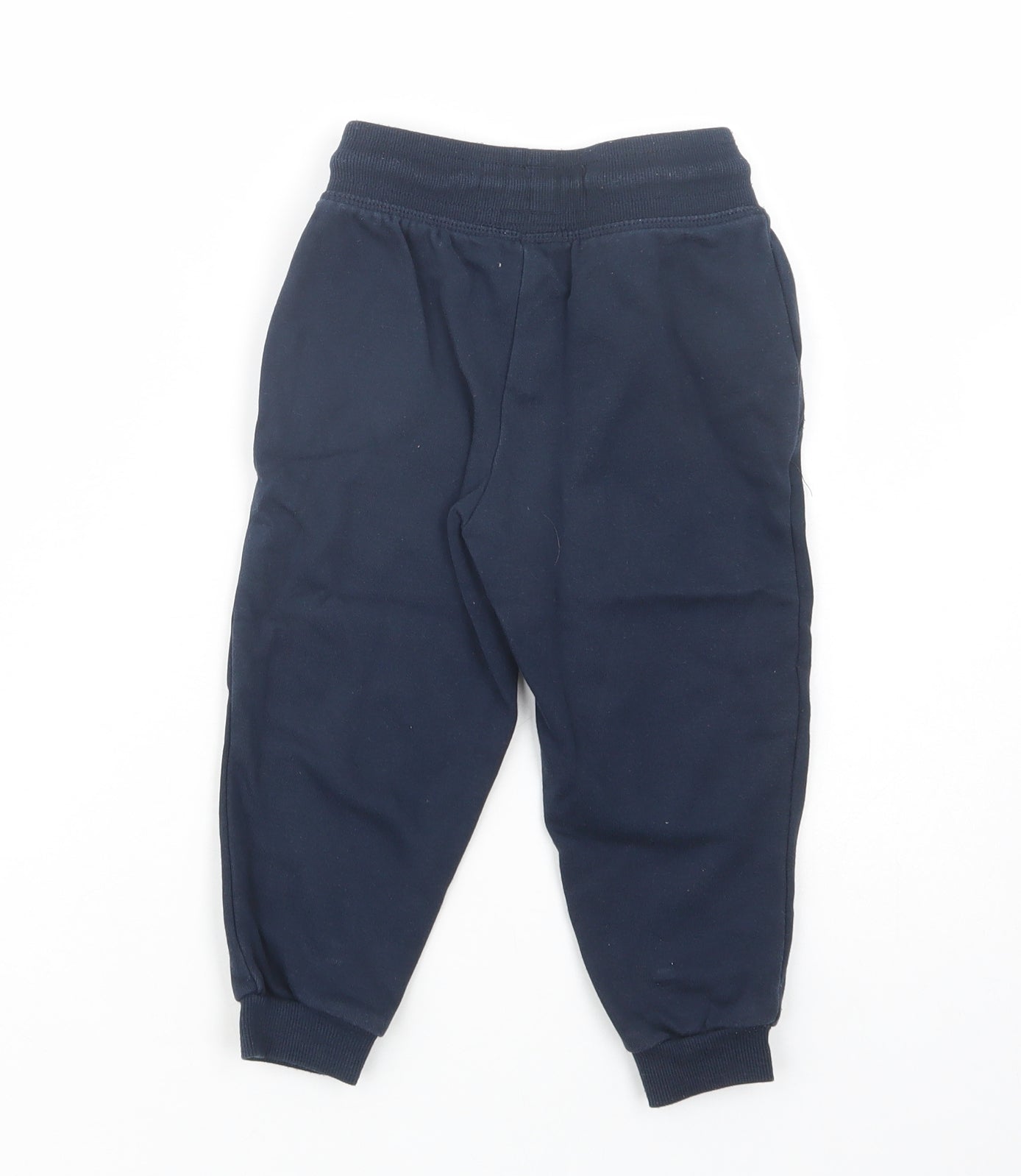 Primark Boys Blue  Cotton Jogger Trousers Size 2-3 Years  Regular Drawstring