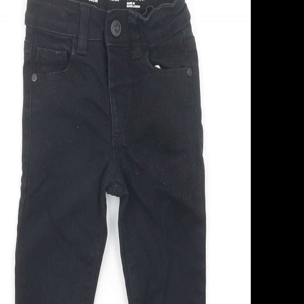 Denim Co. Boys Black  Cotton Skinny Jeans Size 2-3 Years  Regular Snap