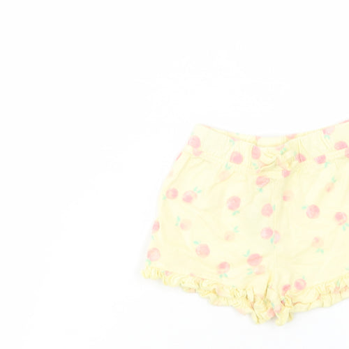 Primark Baby Yellow Geometric Cotton Cropped Trousers Size 9-12 Months   - Peach Print