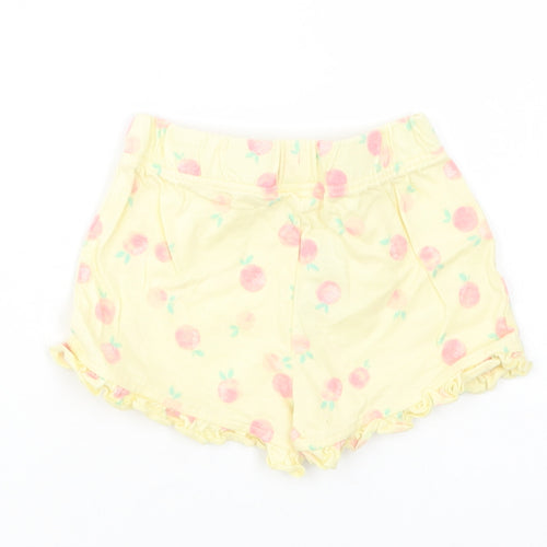 Primark Baby Yellow Geometric Cotton Cropped Trousers Size 9-12 Months   - Peach Print