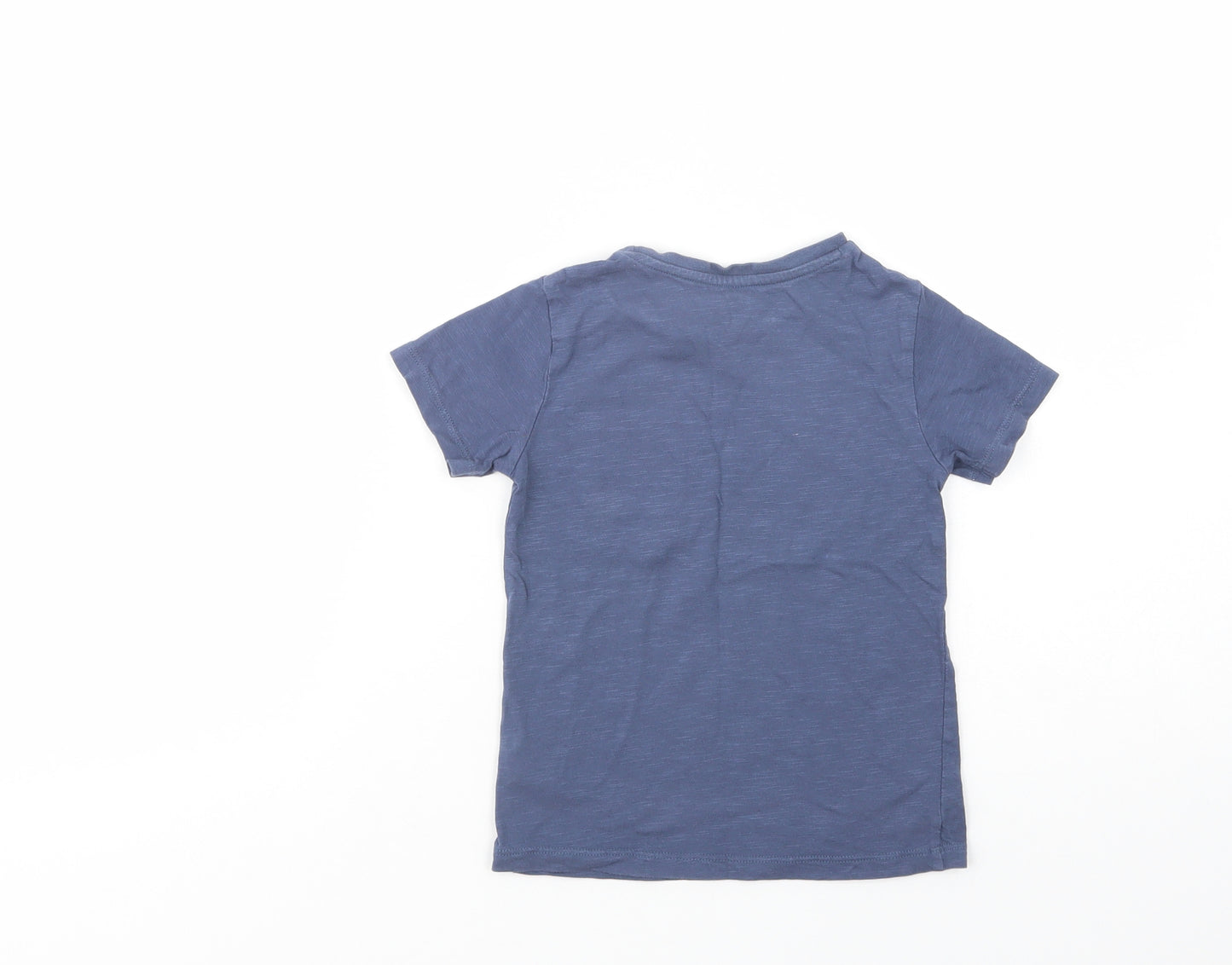 Dunnes Stores Boys Blue  Cotton Basic T-Shirt Size 2-3 Years Crew Neck Pullover