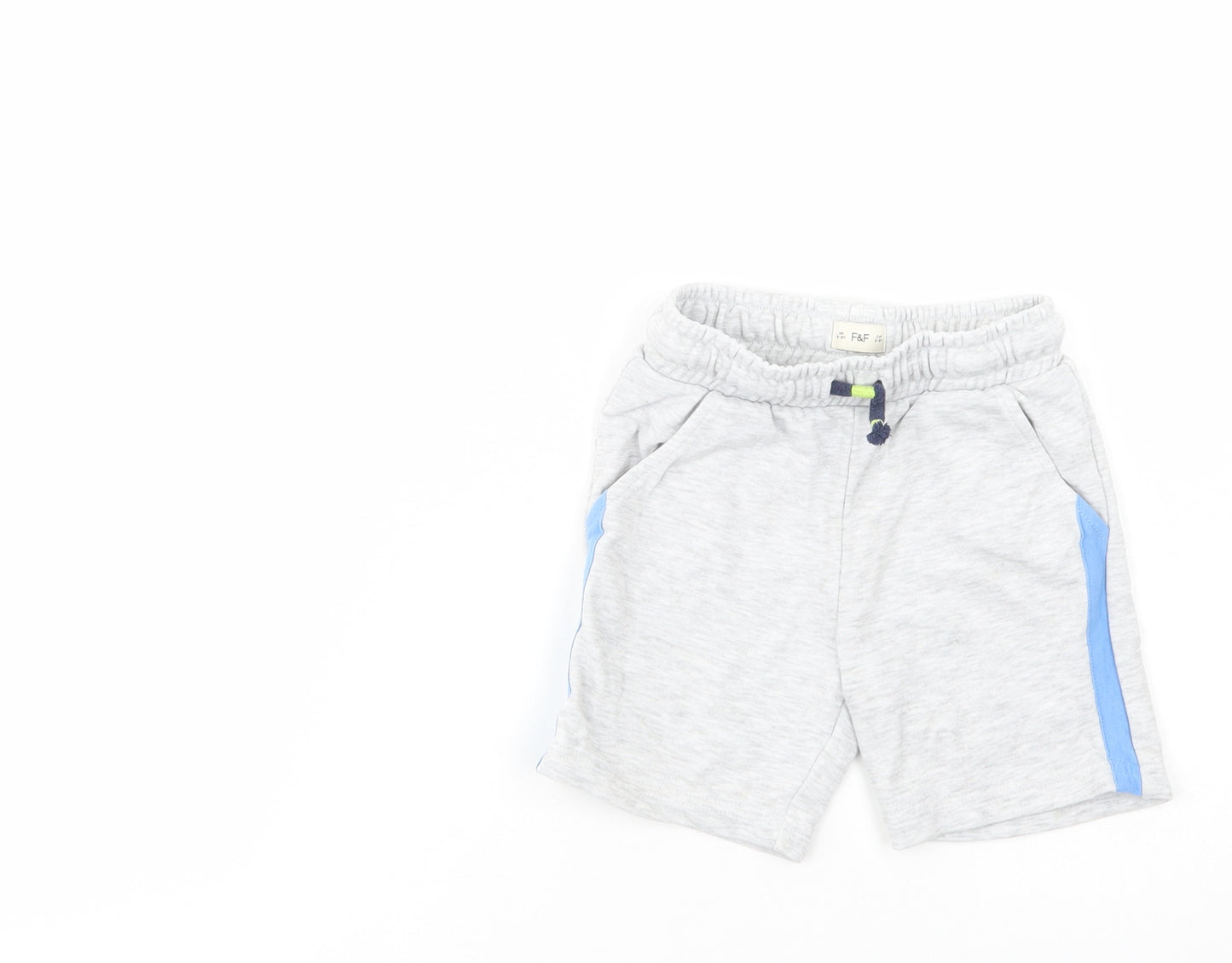 F&F Boys Grey  Cotton Sweat Shorts Size 2-3 Years  Regular Drawstring