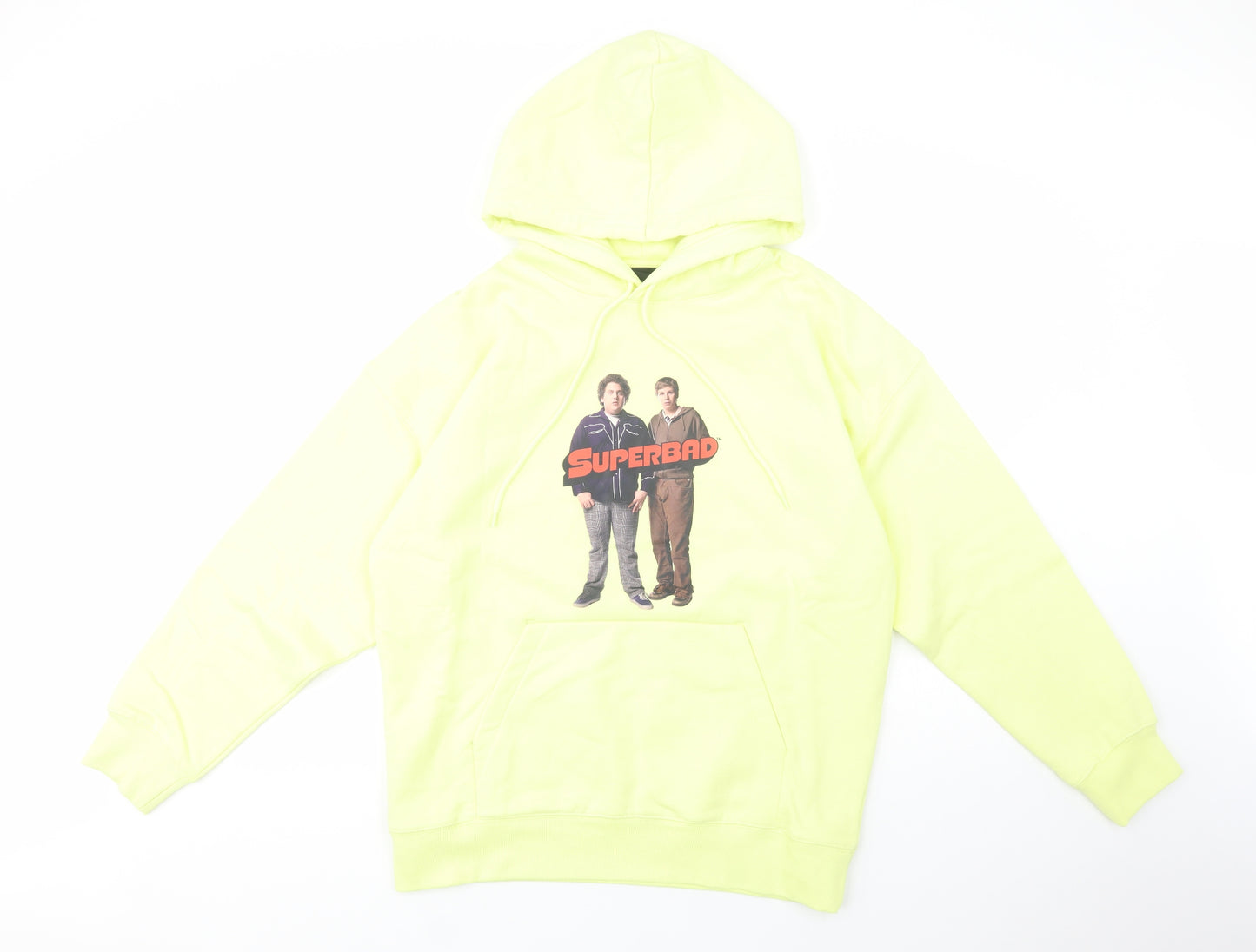 H&M Mens Yellow  Cotton Pullover Hoodie Size M   - Superbad