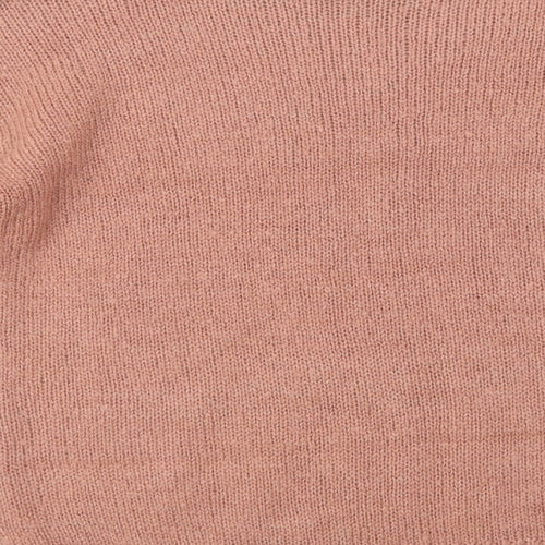 New Look Womens Pink Crew Neck  Acrylic Pullover Jumper Size S