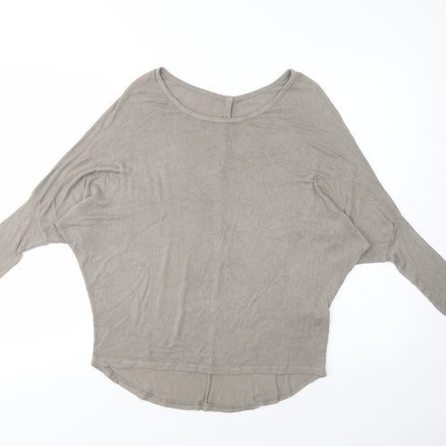 Miss Pink Womens Beige Boat Neck  Viscose Pullover Jumper Size M