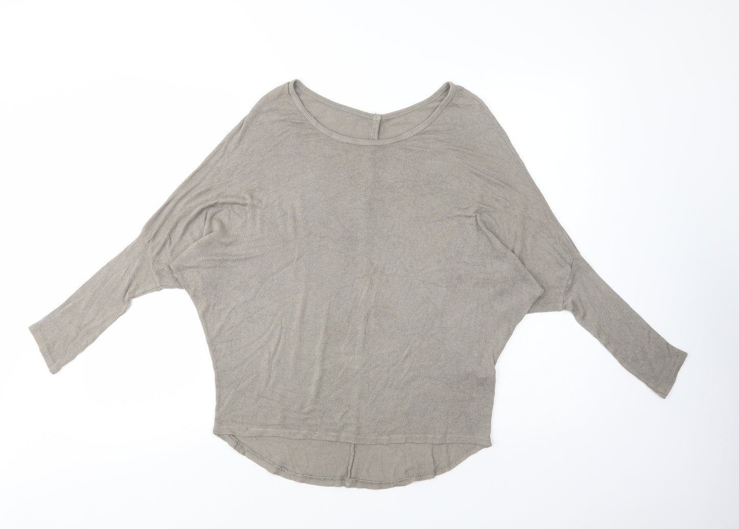 Miss Pink Womens Beige Boat Neck  Viscose Pullover Jumper Size M