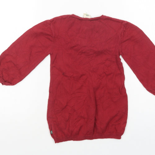 Green Baby Baby Red Fair Isle Cotton Tunic Jumper Size 18-24 Months  Button