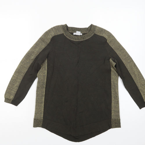 H&M Womens Green  Viscose Basic Blouse Size S Crew Neck