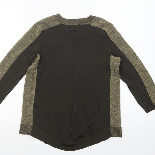 H&M Womens Green  Viscose Basic Blouse Size S Crew Neck