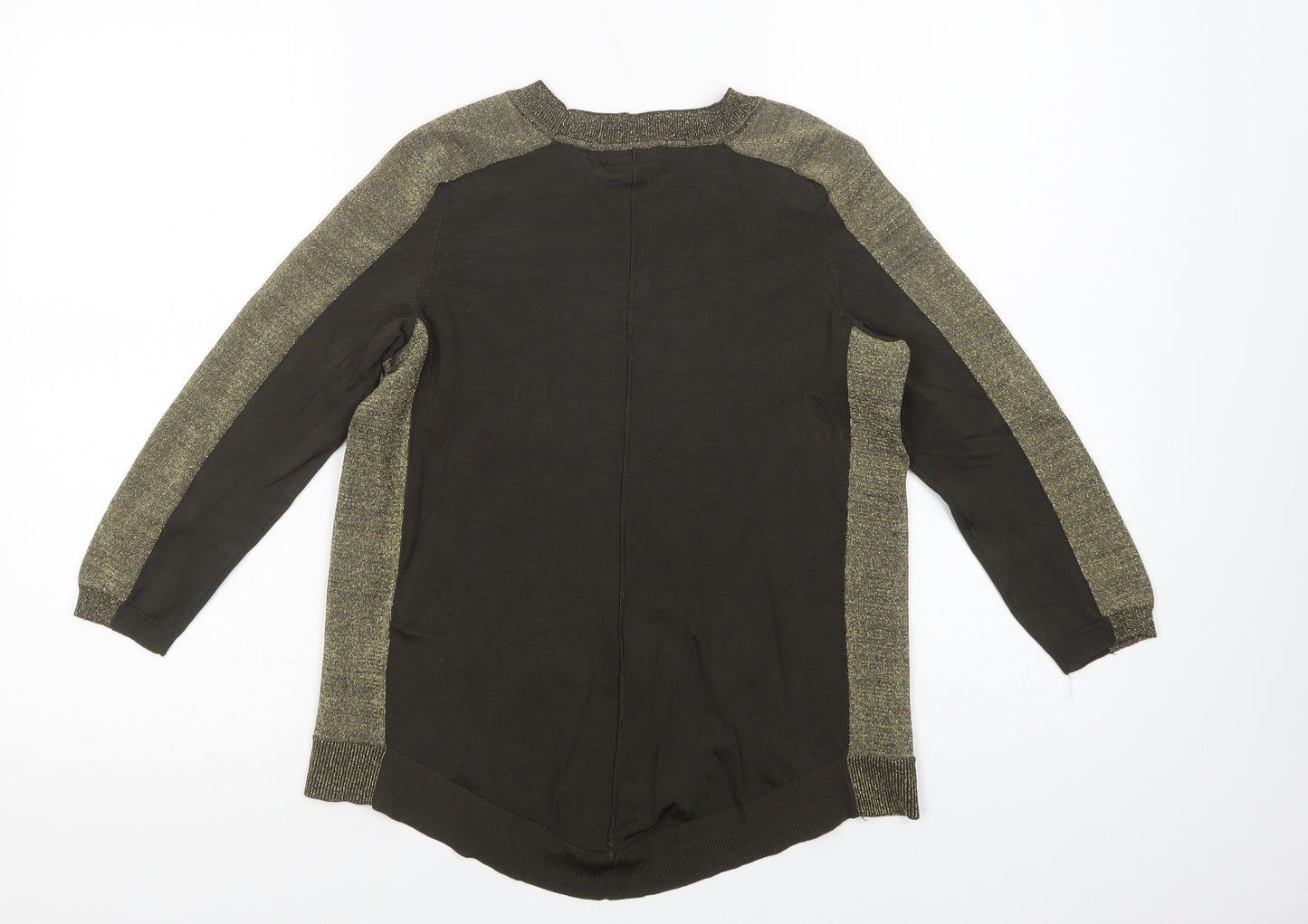 H&M Womens Green  Viscose Basic Blouse Size S Crew Neck