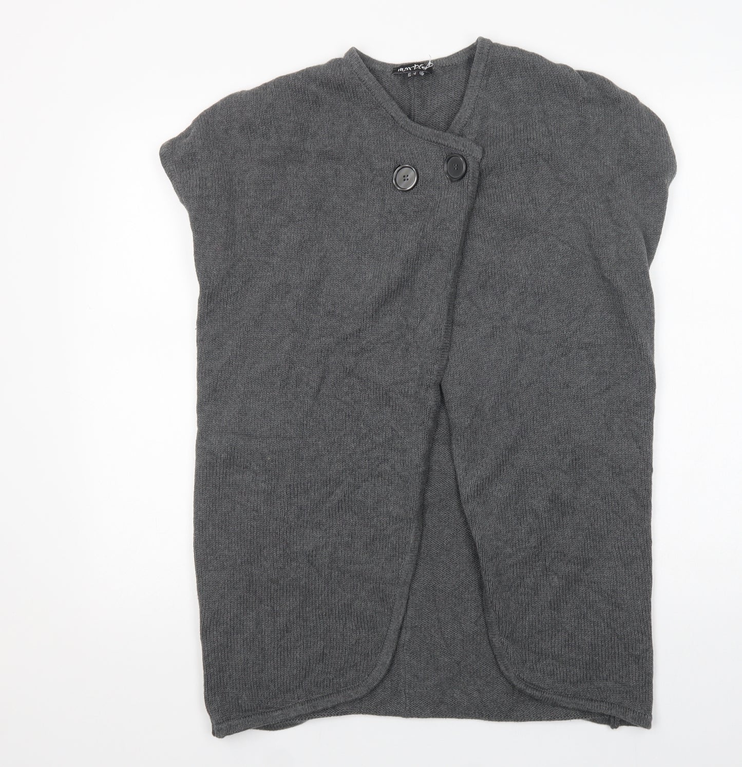 Marble Womens Grey V-Neck  Cotton Cardigan Jumper Size M