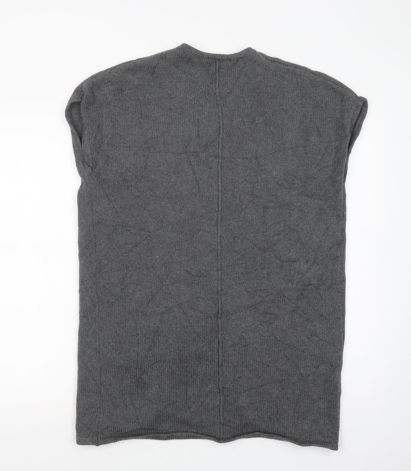 Marble Womens Grey V-Neck  Cotton Cardigan Jumper Size M