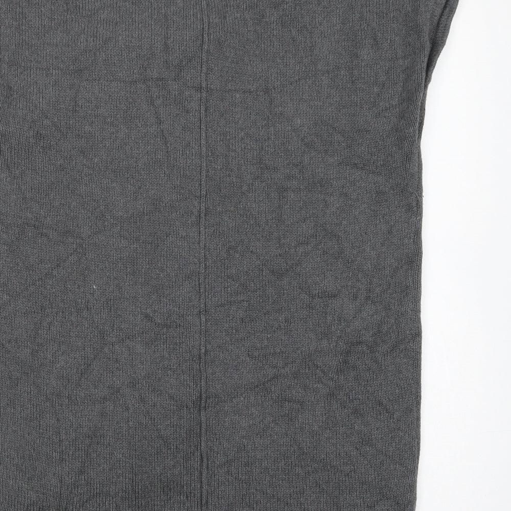 Marble Womens Grey V-Neck  Cotton Cardigan Jumper Size M