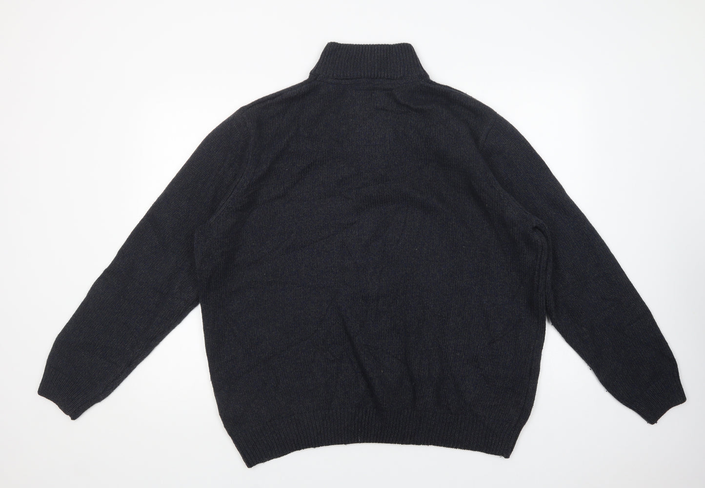Debenhams Mens Blue High Neck  Wool Pullover Jumper Size XL