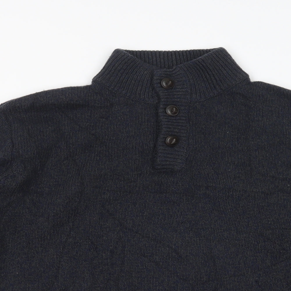 Debenhams Mens Blue High Neck  Wool Pullover Jumper Size XL
