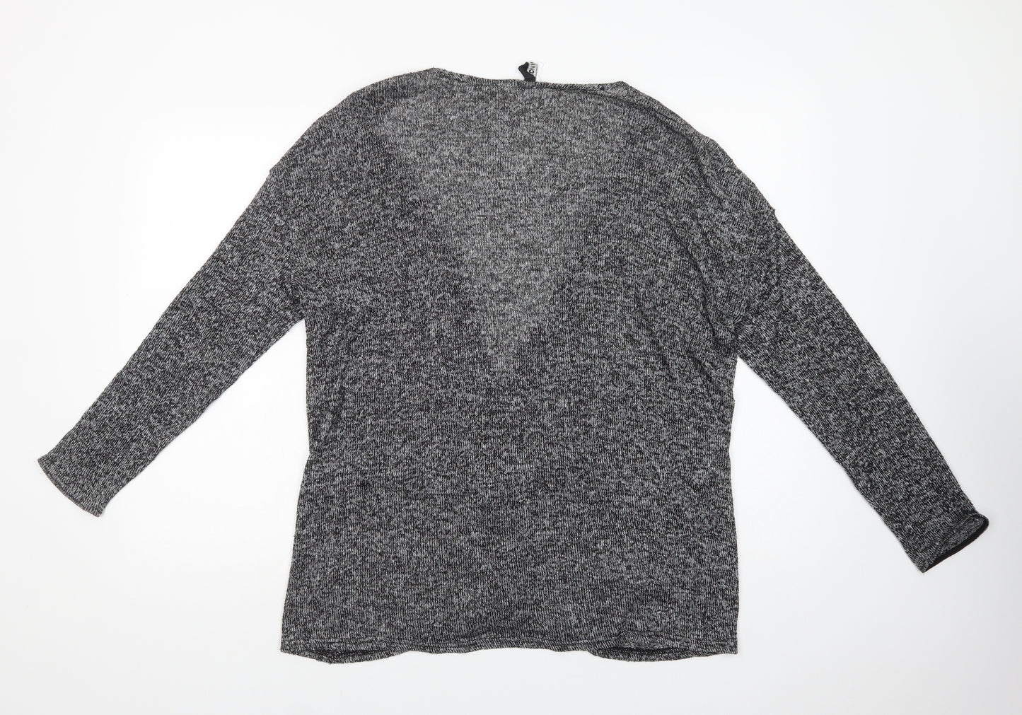 H&M Womens Grey V-Neck  Viscose Cardigan Jumper Size L