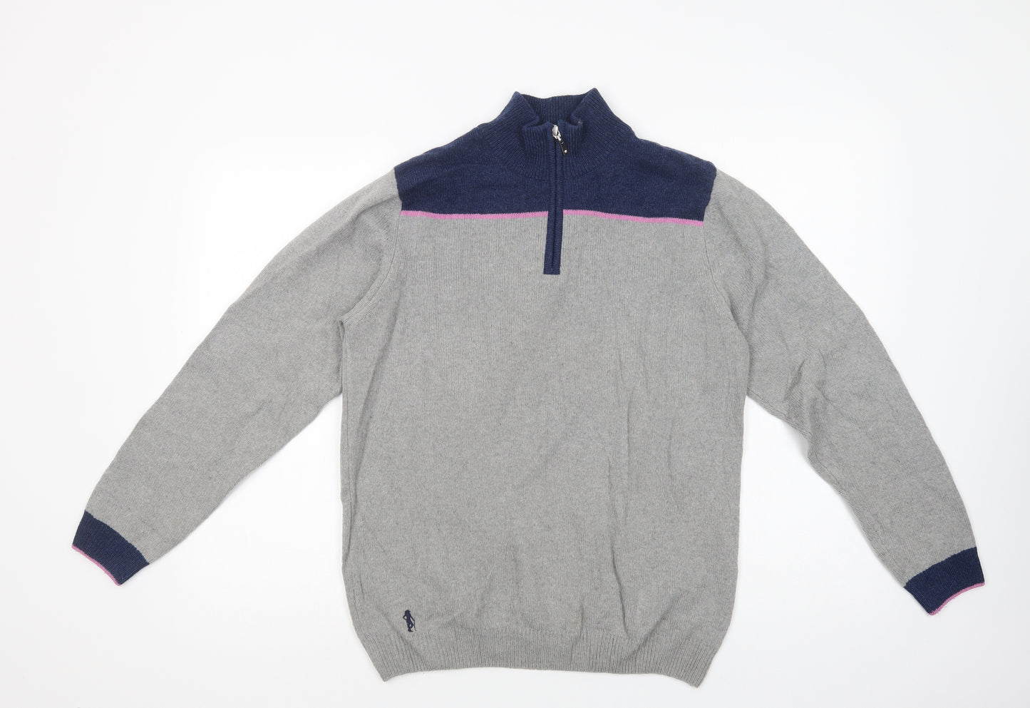 Glenmuir Womens Grey High Neck  Wool Pullover Jumper Size M