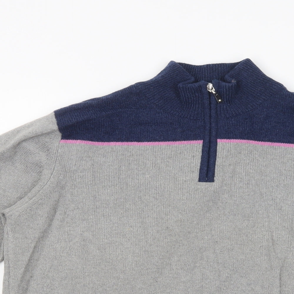 Glenmuir Womens Grey High Neck  Wool Pullover Jumper Size M