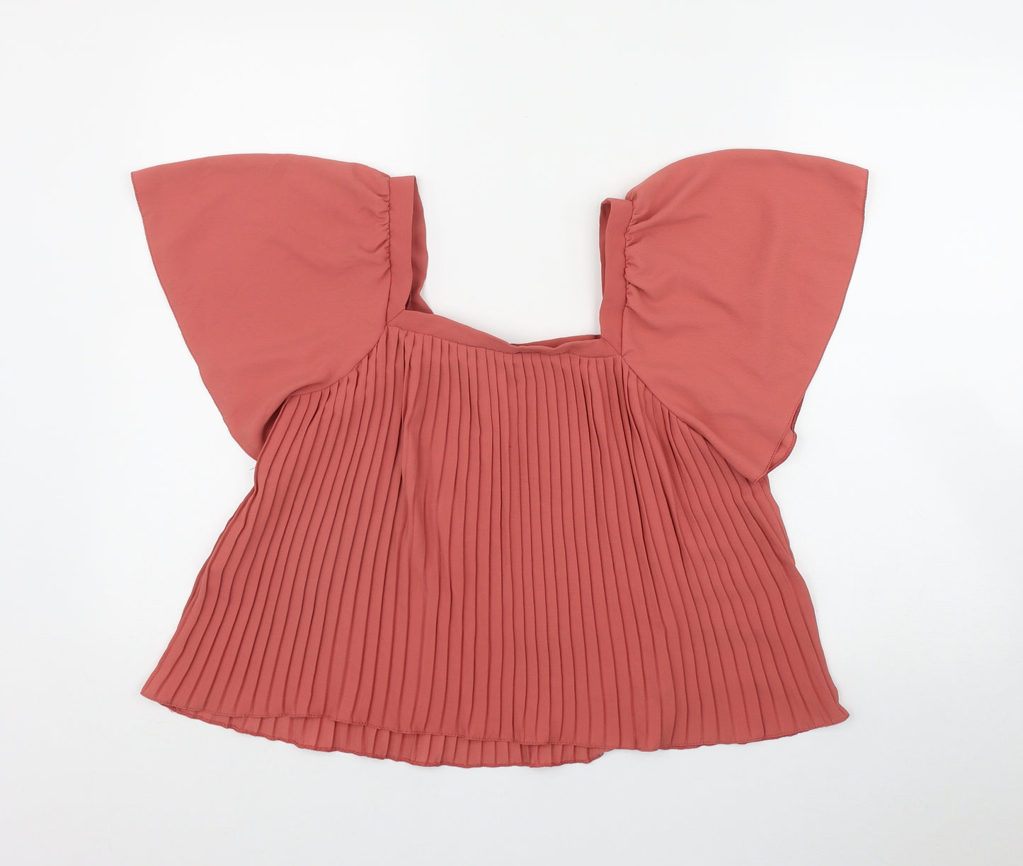 George Womens Pink  Polyester Basic T-Shirt Size 8 Square Neck
