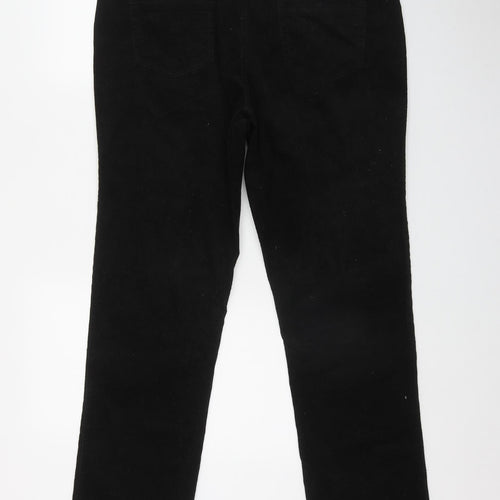 M&Co Womens Black  Cotton Trousers  Size 16 L31 in Regular Zip