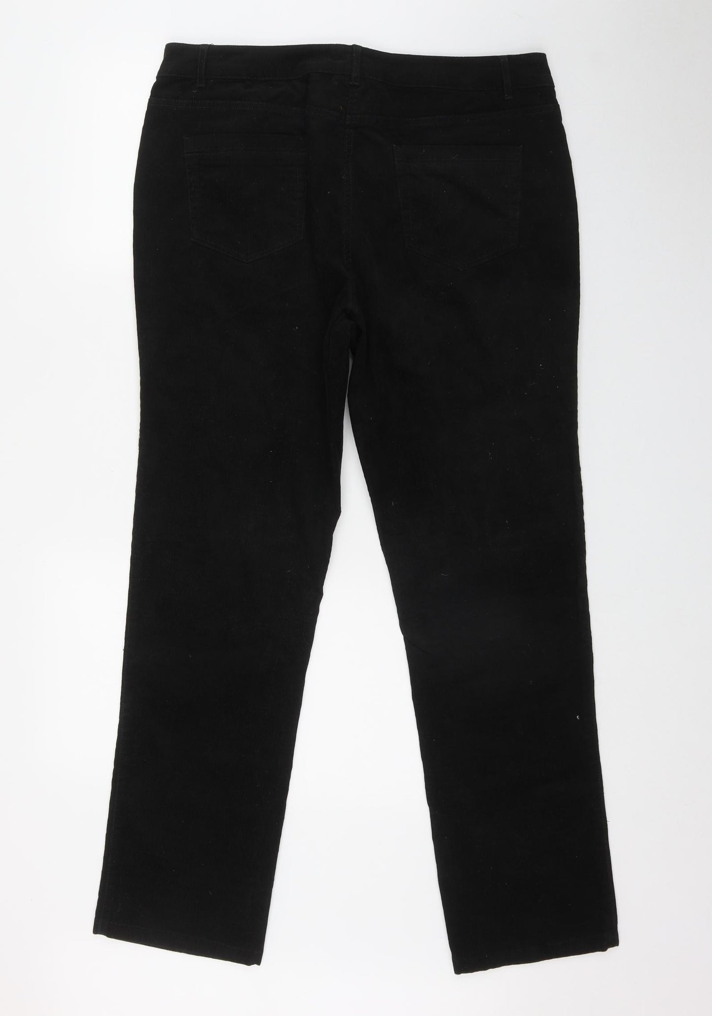M&Co Womens Black  Cotton Trousers  Size 16 L31 in Regular Zip