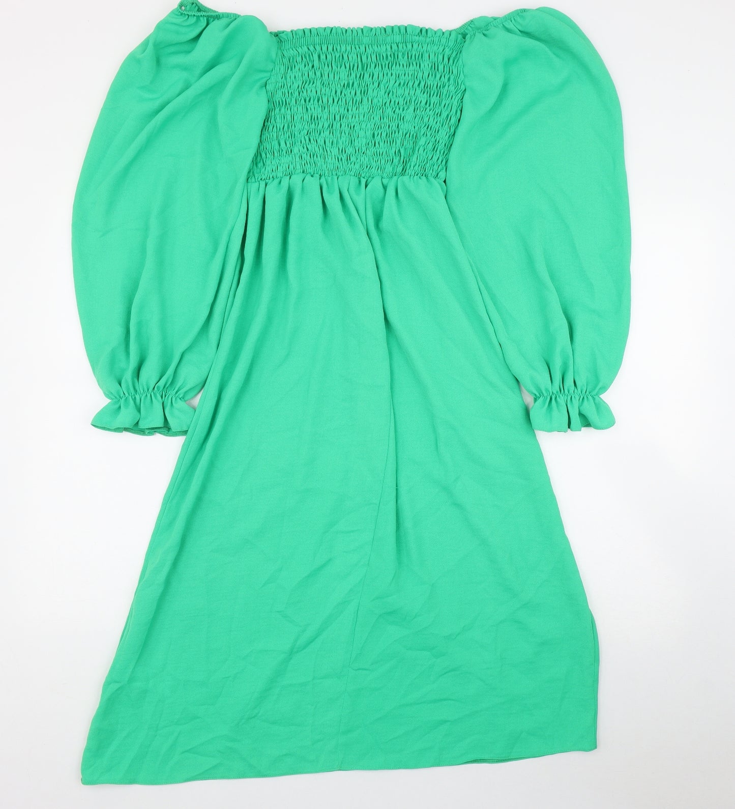 New Look Womens Green  Polyester Fit & Flare  Size 8  Off the Shoulder