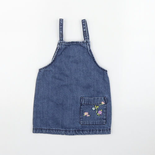 NEXT Girls Blue  Cotton A-Line  Size 18-24 Months  Square Neck Button
