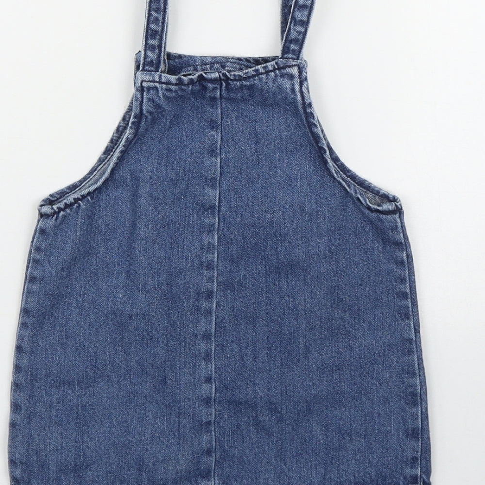 NEXT Girls Blue  Cotton A-Line  Size 18-24 Months  Square Neck Button