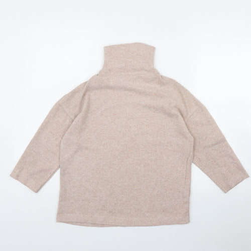 Stradivarius Womens Pink High Neck  Polyester Pullover Jumper Size S