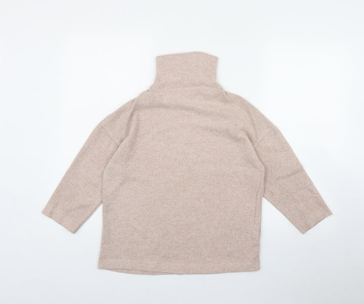 Stradivarius Womens Pink High Neck  Polyester Pullover Jumper Size S