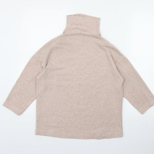 Stradivarius Womens Pink High Neck  Polyester Pullover Jumper Size S